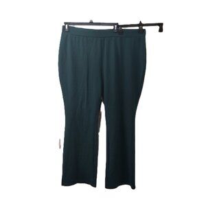Iman: Wide Leg Pull on Pants, Size 2X, Green